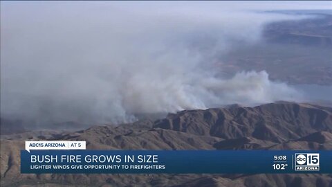 Bush fire grows to more than 114,000 acres