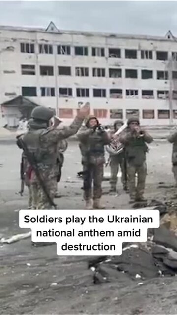 Soldiers Play The Ukrainian National Anthem