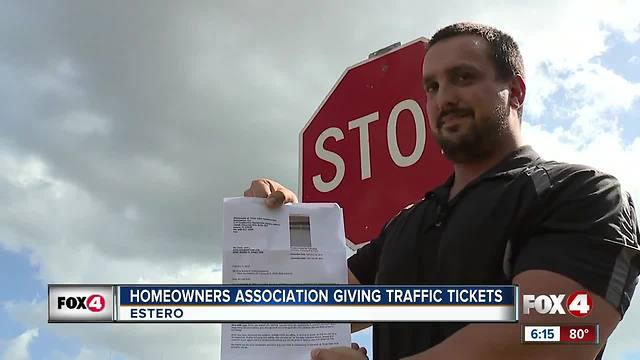 Man says homeowner's association is giving traffic citations