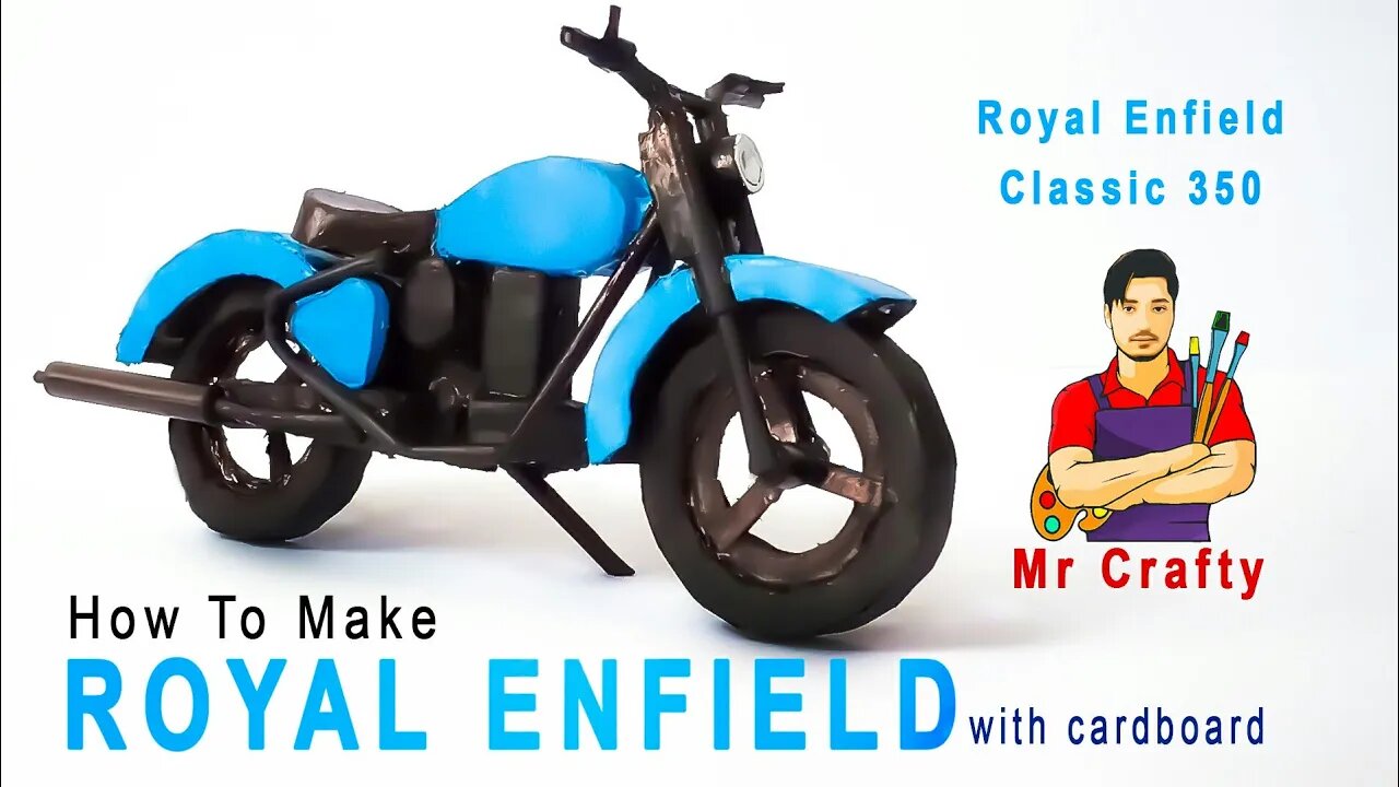 DIY Royal Enfield Classic 350 | How to Make Bike With Cardboard | Mr Crafty