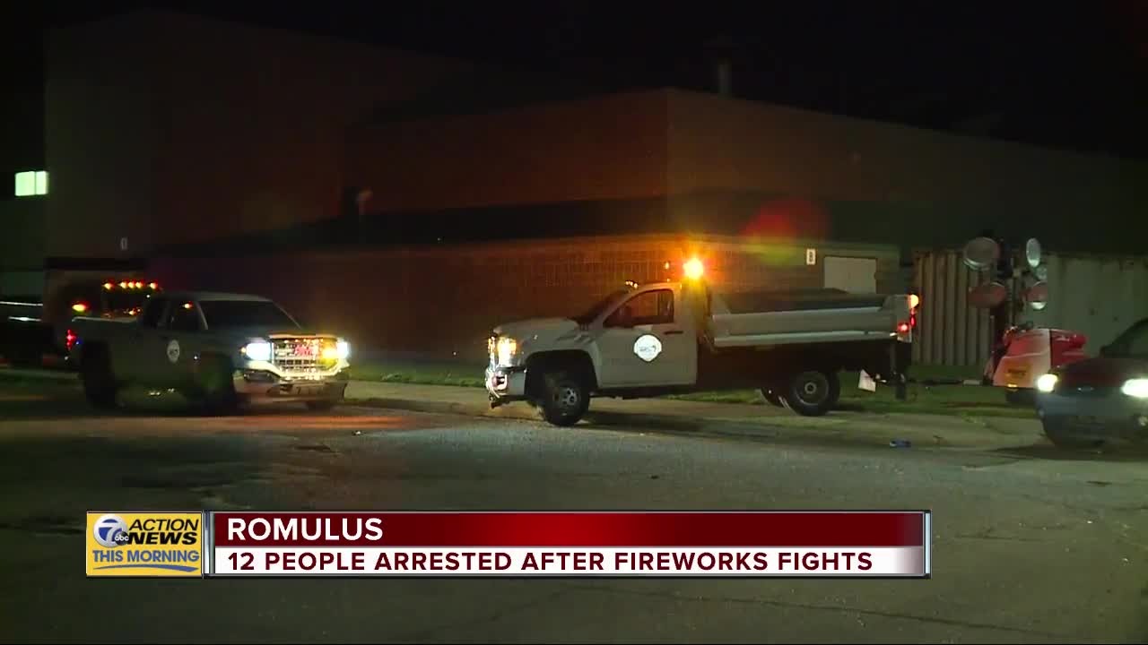 12 arrested after fireworks fights in Romulus
