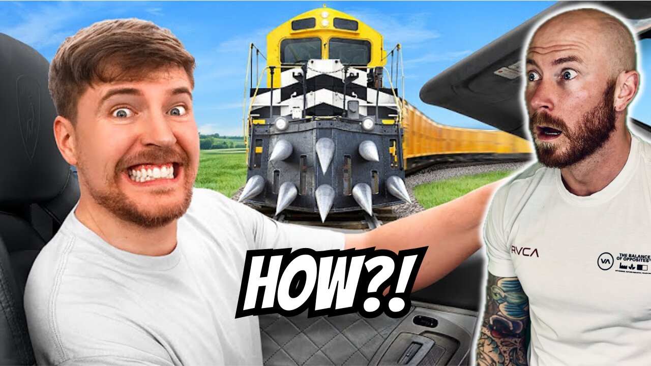 MrBeast Reaction - Train Vs Lamborghini FIRST TIME SEEING!