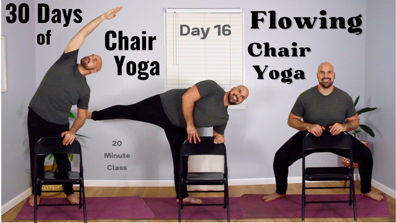 Flowing Chair Yoga - Day 16 - 30 Days Of Chair Yoga 2025 - Seated To Standing - 20 Minute Class