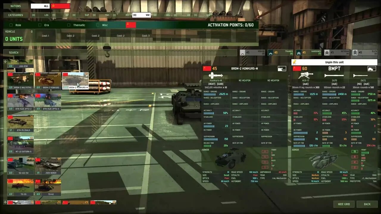 Unit Comparison USSR: Vehicle Selection