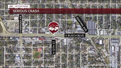 Westbound traffic on Busch Blvd closed after crash