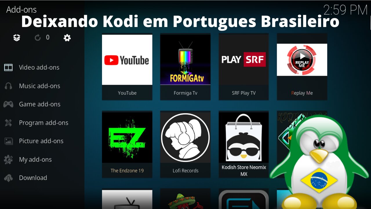 Deixando Kodi em Português