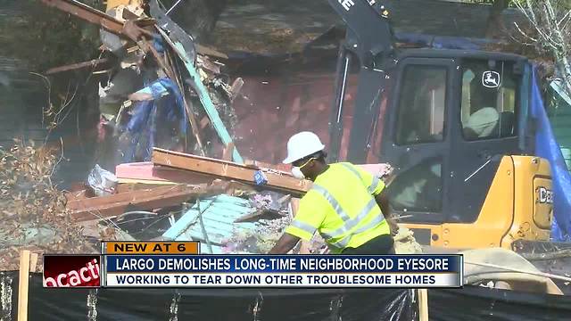 Crushed and hauled off! Abandoned home in Largo demolished