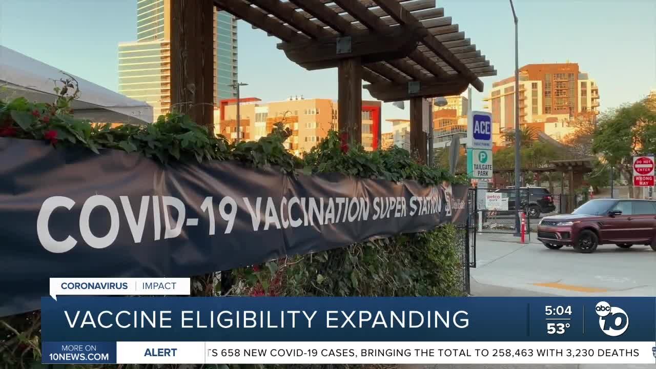 San Diego County to expand COVID-19 vaccine eligibility