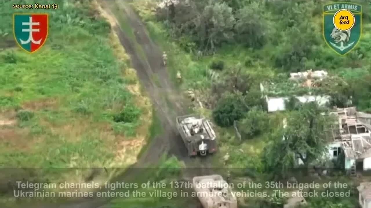 Ukraine soldiers secretly entering village where Russians are located