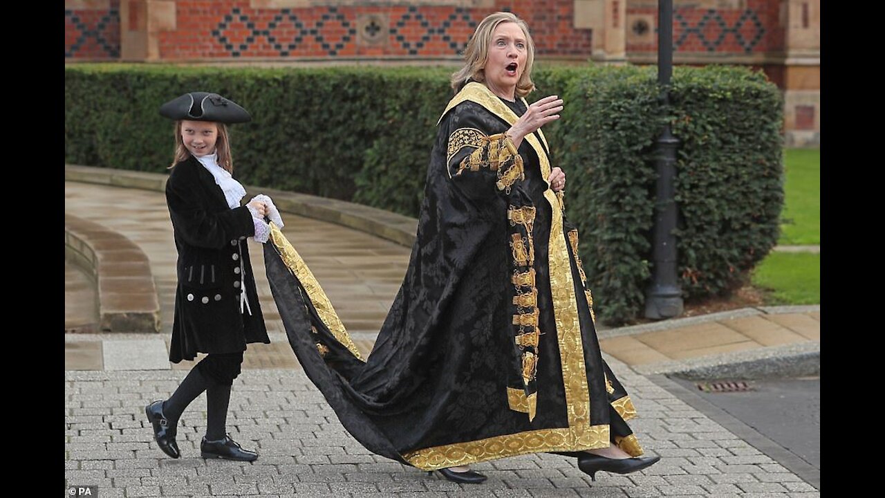 Hitlary Clinton getting a "warm" welcome in the UK