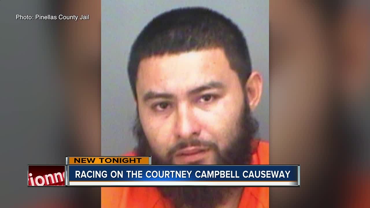 Man suspected of racing nearly rear ends driver