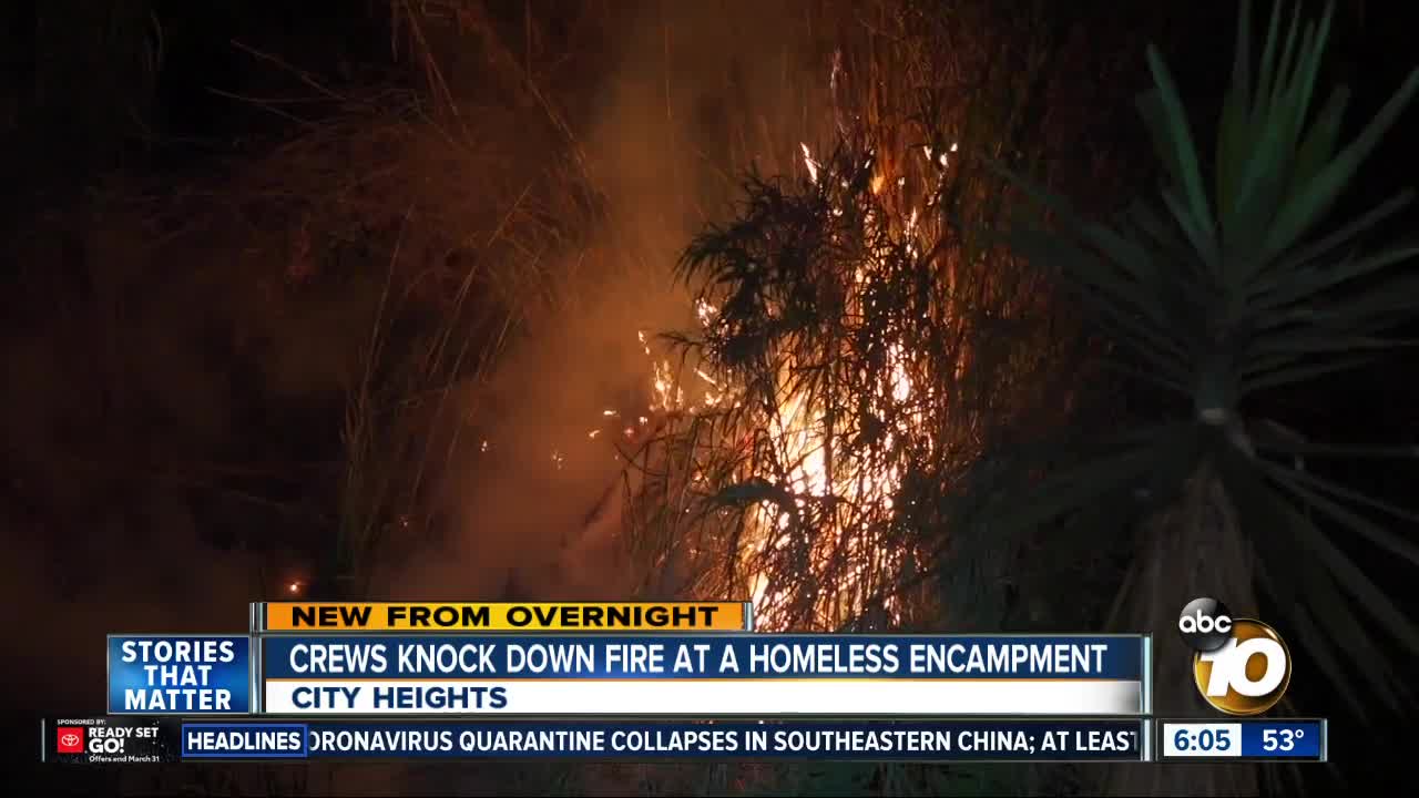 Firefighters battle blaze in City Heights canyon