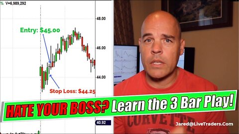 Hate Your BOSS? Trading ONE 3 Bar Play a Day Keeps the JOB Away!