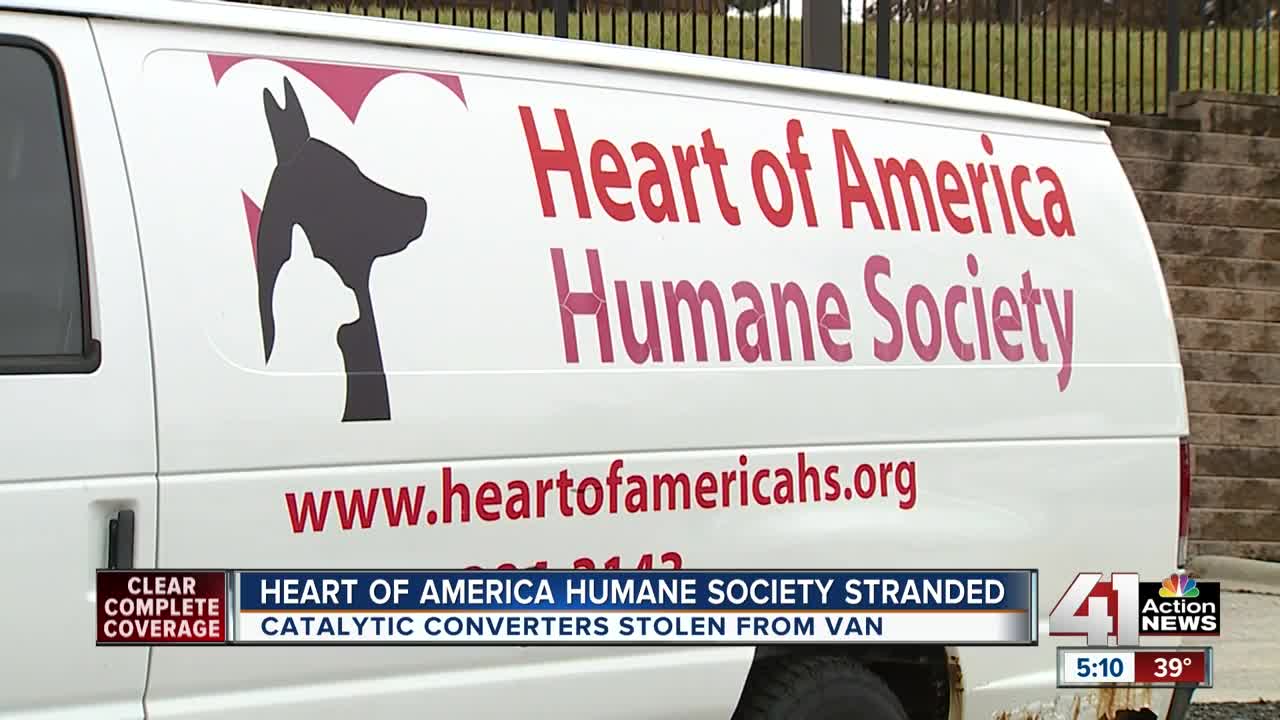 Catalytic converters stolen from humane society van