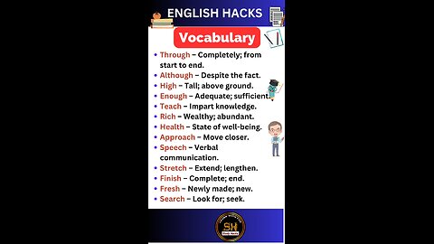 Daily use Important vocabulary words for exam 2024 22 #studyhacks123 #vocabulary #english #shorts