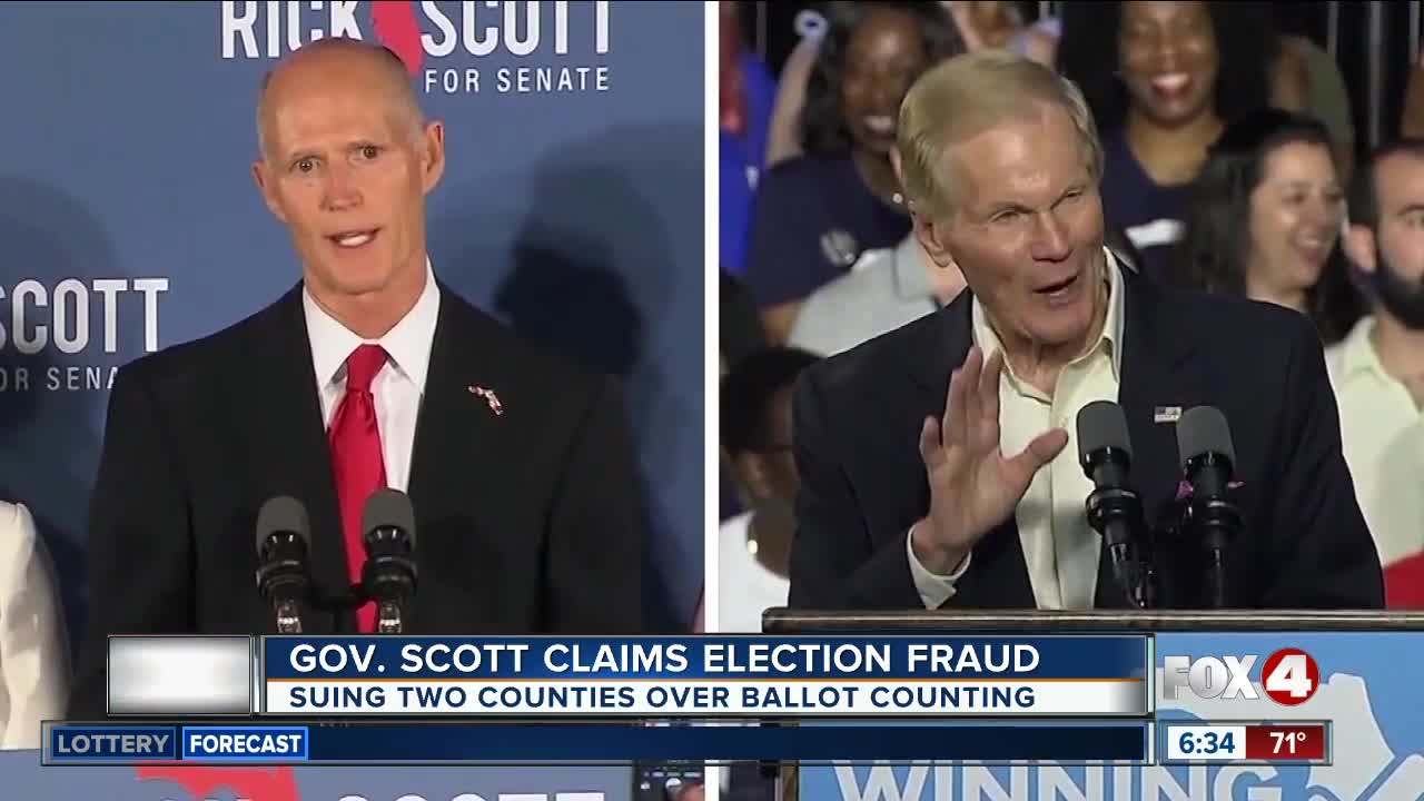 Gov. Scott claims election fraud, suing two counties over ballot counting