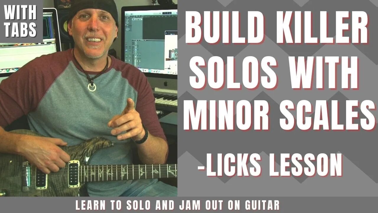 Guitar lesson - Build Killer Licks from Minor Scales - we show u how - EZ!