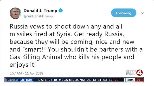 President Trump tweets about possible military strikes