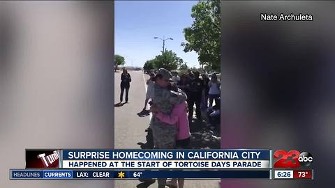 Surprise coming home at California City Tortoise Days Parade
