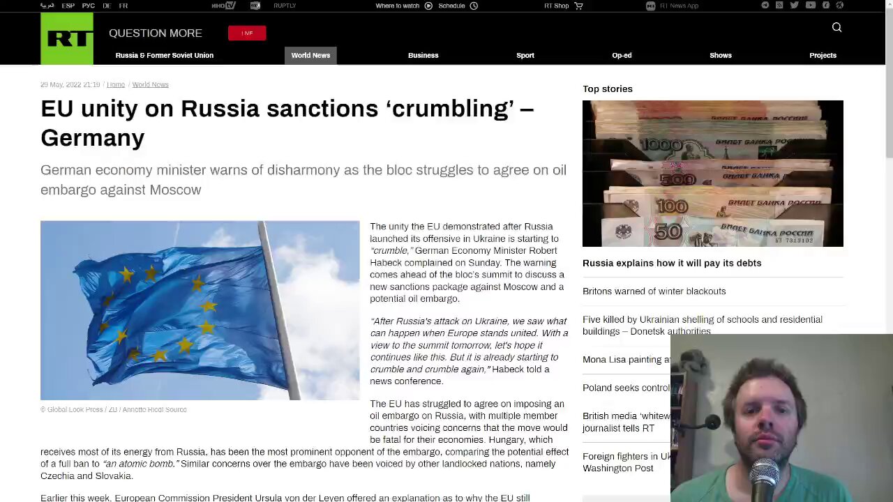 EU unity on Russia sanctions ‘crumbling’