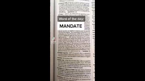 The legal definition of a mandate. JUST SAY HELL NO!