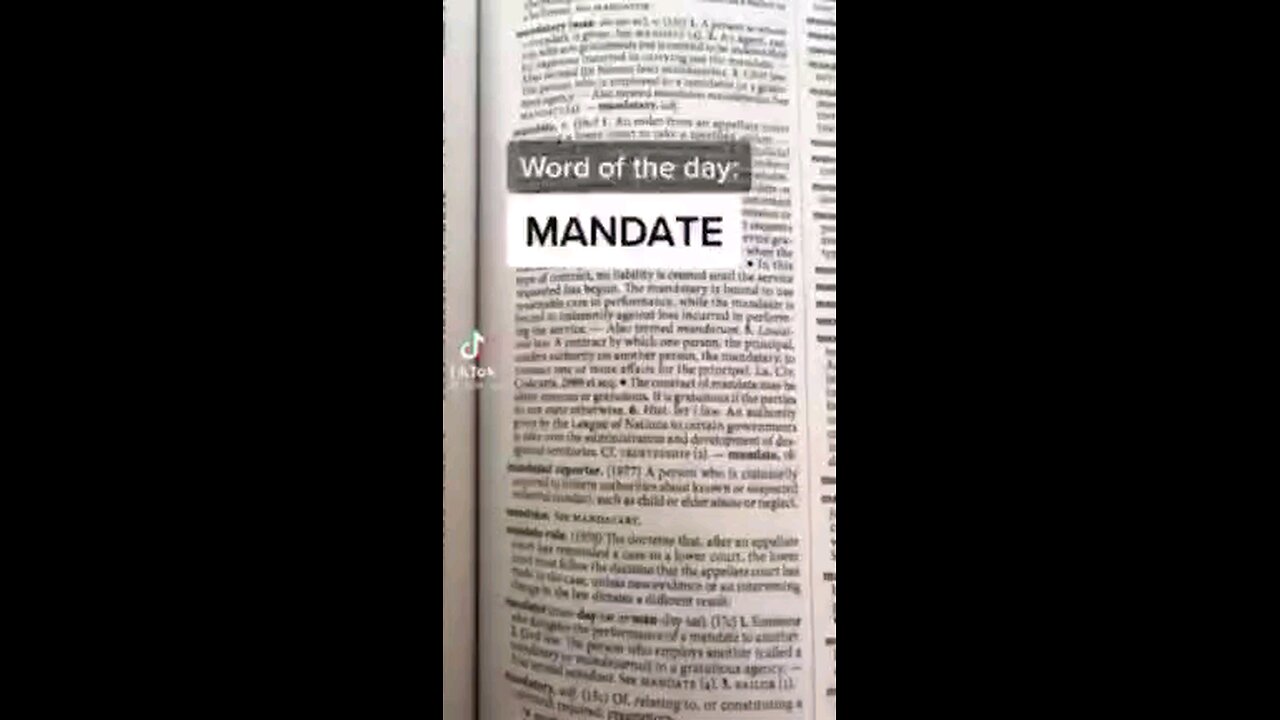 The legal definition of a mandate. JUST SAY HELL NO!