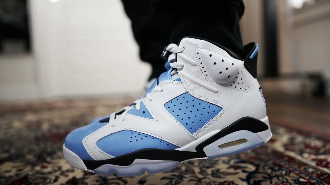 Air Jordan 6 University Blue On Feet & Review