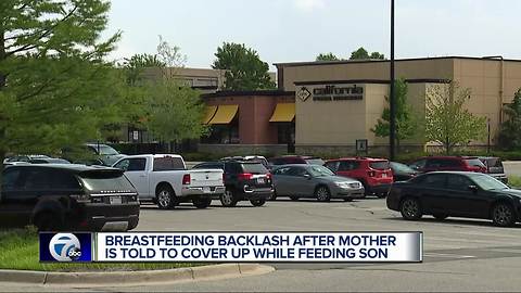 Woman says she was shamed, asked to 'cover up' while breastfeeding in Clinton Township restaurant