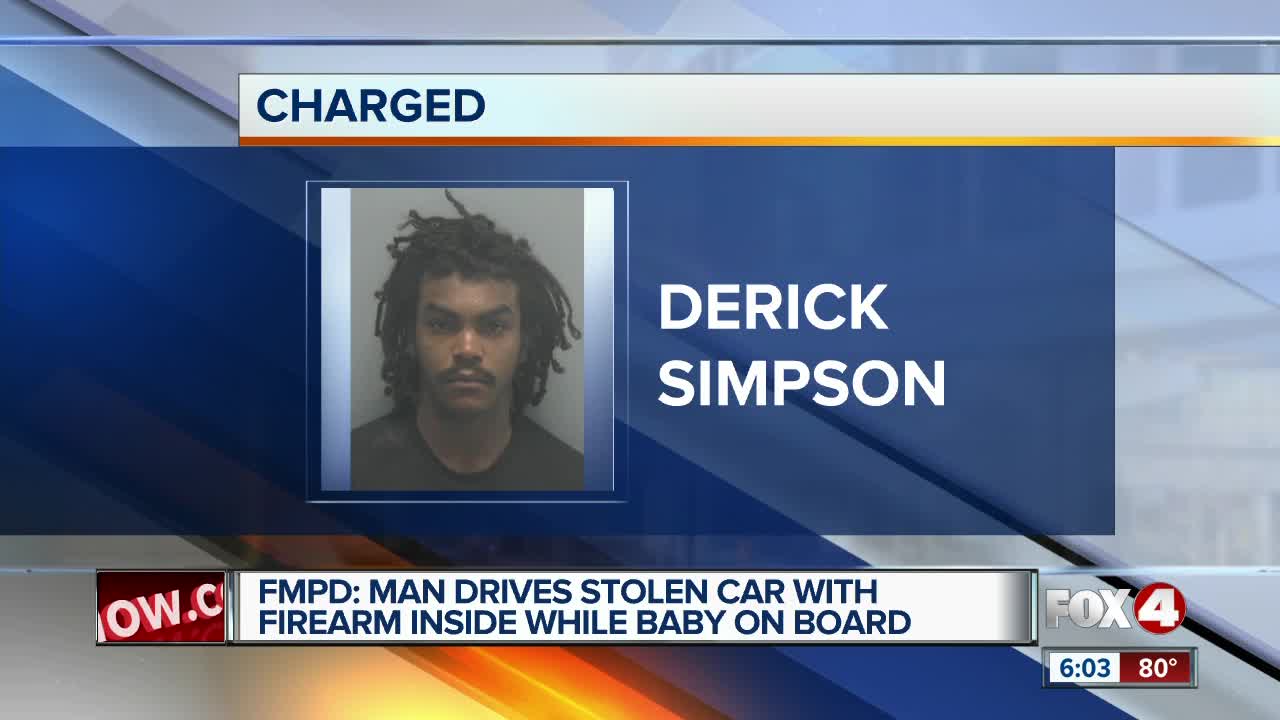Police arrest driver of stolen car with baby on board