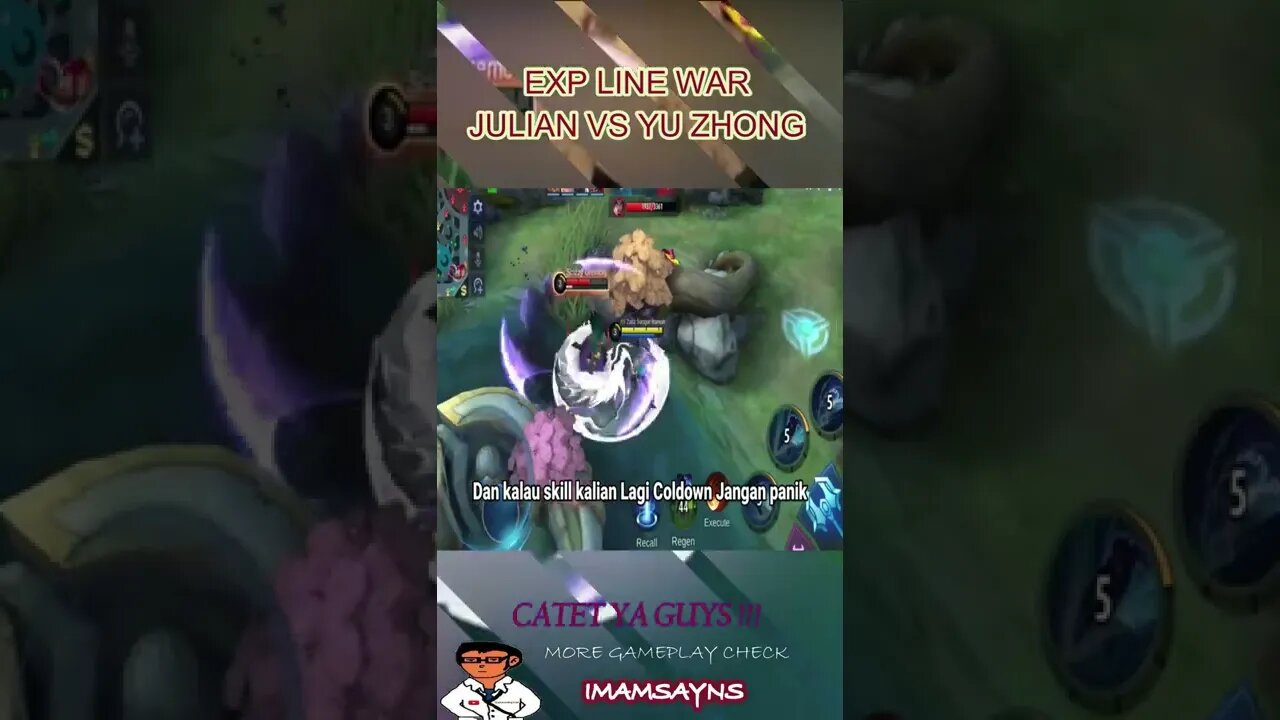 EXP LINE WAR TIPS JULIAN VS YU ZHONG#shorts #mobilelegends #mlbb #julian #yuzhong #expline #tutorial