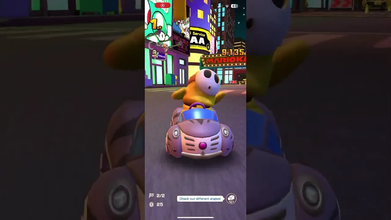 Mario Kart Tour - Yellow Shy Guy Gameplay (Night Tour Ranked Cup Reward Driver)