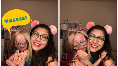 Adalia Rose tries out 'NXY Lippies' on her mom 