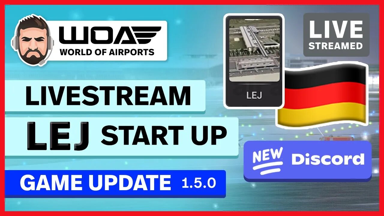 LIVE - Playing NEW World of Airports LEJ Airport and Discord Announcement!