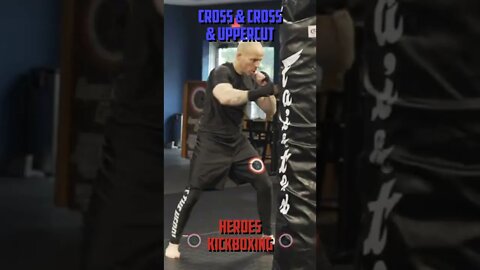 Heroes Training Center | Kickboxing & MMA "How To Double Up" Cross & Cross & Uppercut | #Shorts