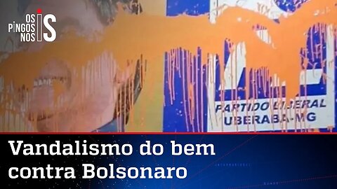 Sede de partido de Bolsonaro é vandalizada em Uberaba