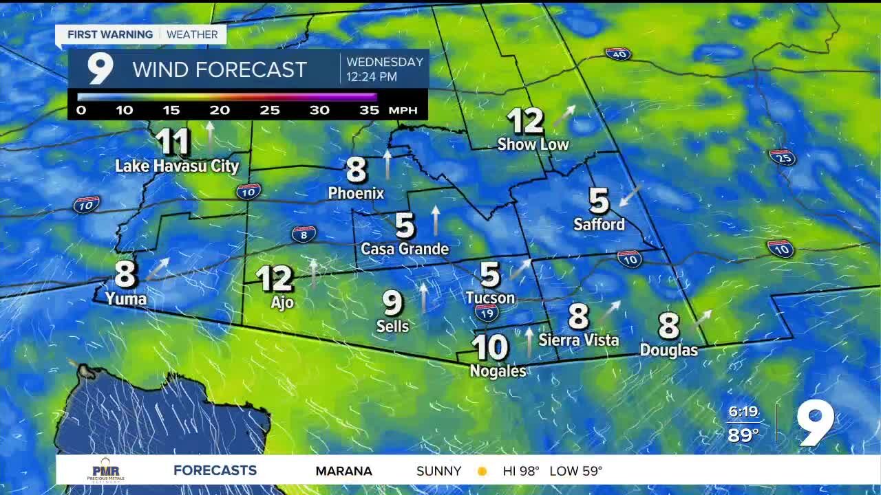 Dry air settles back over southern Arizona