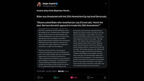 Biden Was Threatened With the 25th Amendment by Top Level Democrats