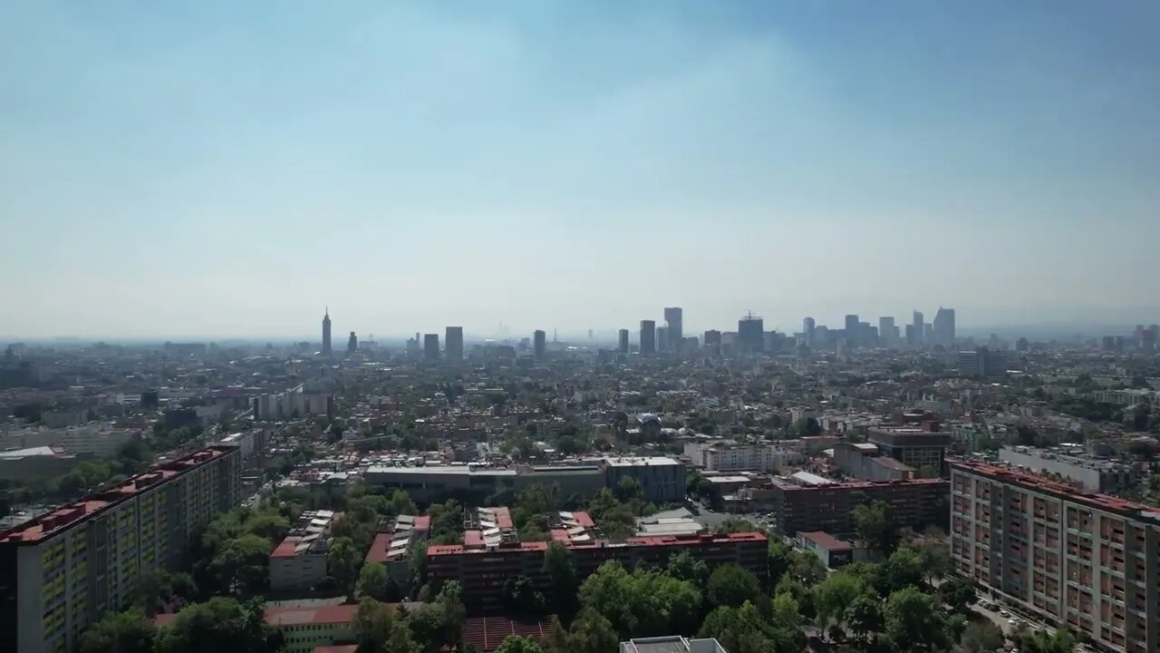 Aerial View of Mexico City.