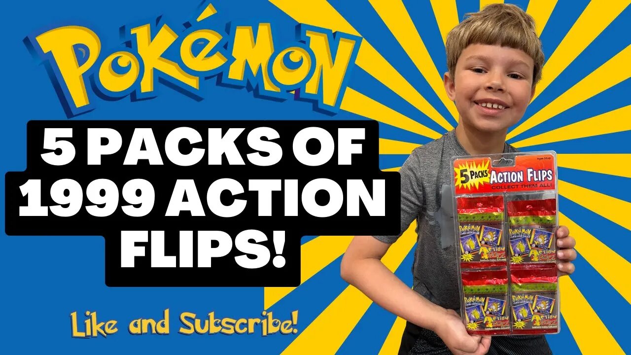 Watch as PokeMONSTER reveals 1999 Action Flip Packs with incredibly RARE Pokemon cards inside! 😜