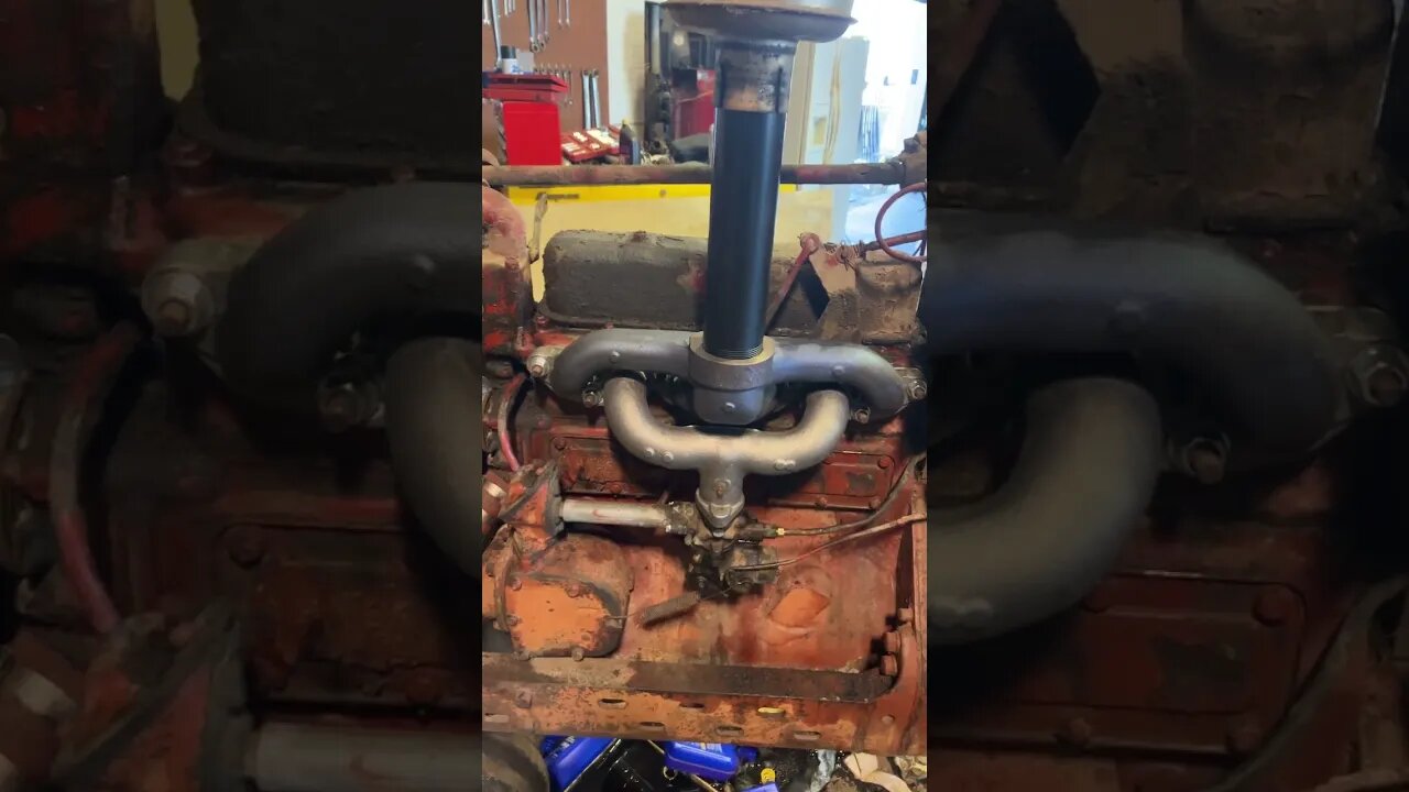 New manifold on the old H: I didn’t get it cleaned up like I wanted but I can move it now. Lol