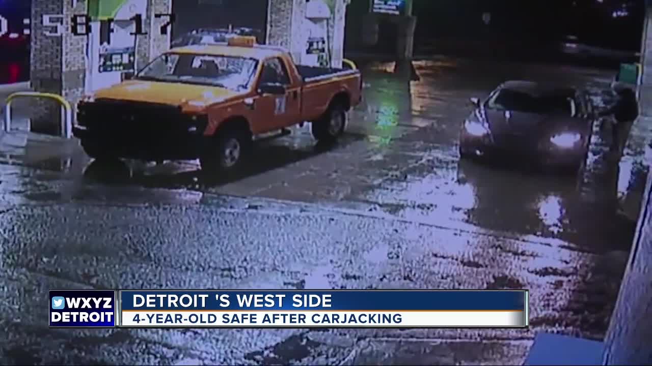 Suspect arrested after stealing car with toddler inside from Detroit gas station