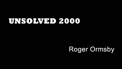 Unsolved 2000 - Roger Ormsby - Manchester Drugs Murders - Whalley Range - British True Crime Books