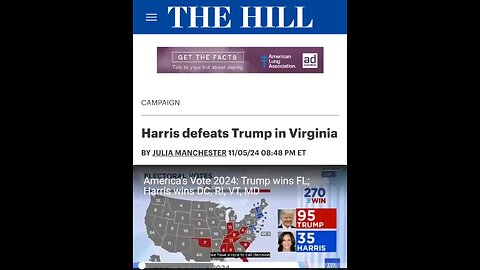 How did The Hill declare Kamala Harris the winner in Virginia while Trump is still leading?