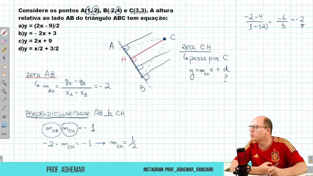 Geometria Analítica - Altura de Triângulo - Exercício TOP!