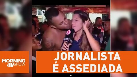 Repórter é assediada por torcedor vascaíno ao vivo; clube lamenta atitude