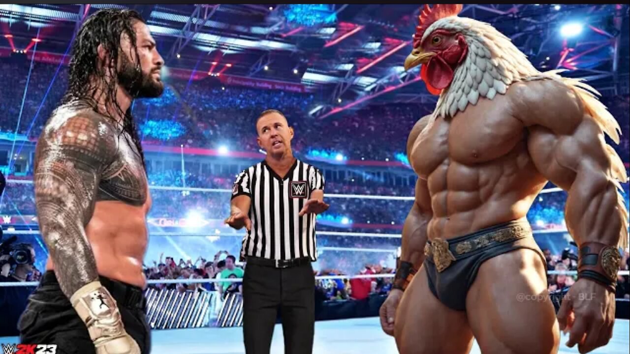 WWE 2K23 - Roman Reigns vs Muscle Chicken - FULL MATCH WWE Jan 18, 2024