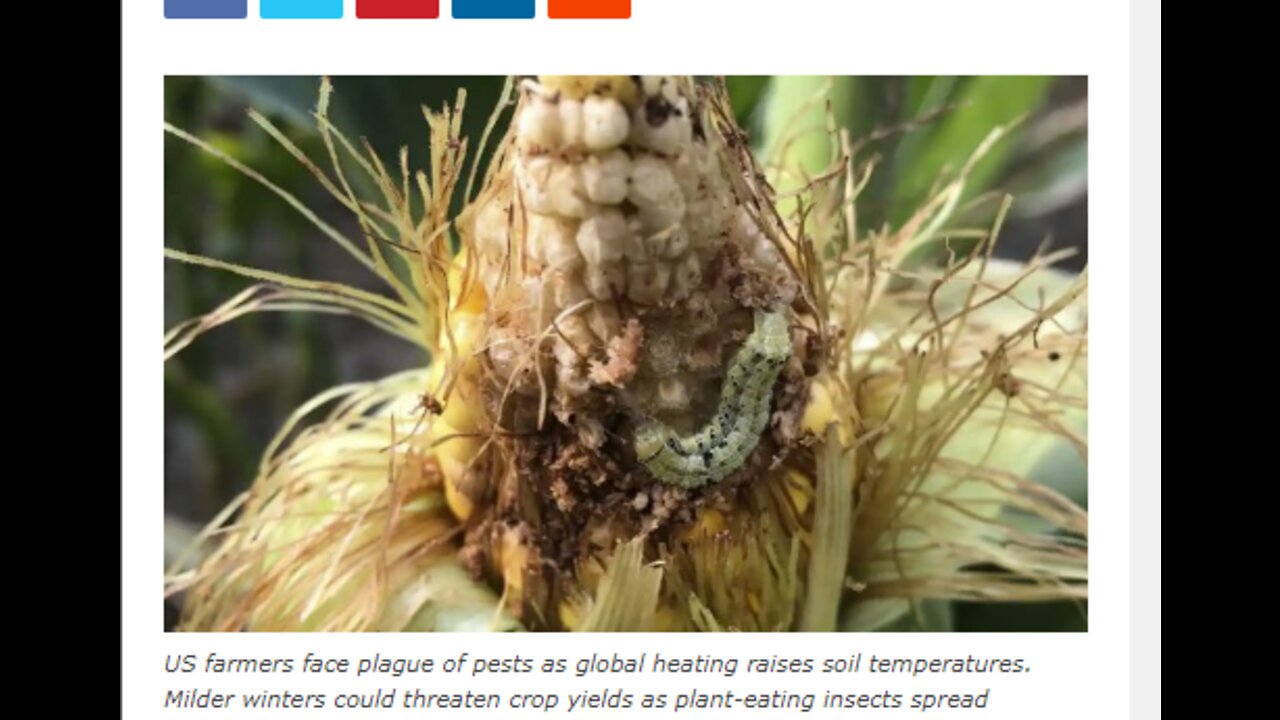 CROP HARVESTS ARE THREATENED BY WARMING SOIL TEMPS WHICH ALLOW PESTS TO SURVIVE