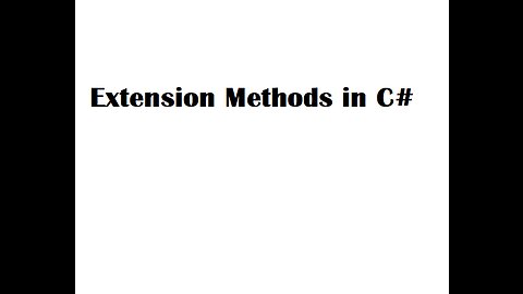 Extension Methods in C#