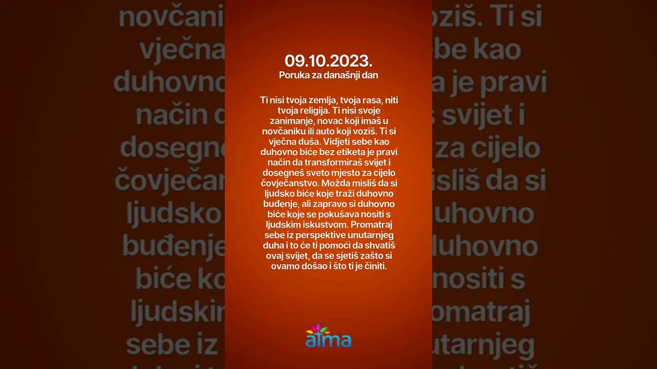 ATMA Poruka za današnji dan 09.10.2023. #inspiracija #porukadana #mudrost #motivacija