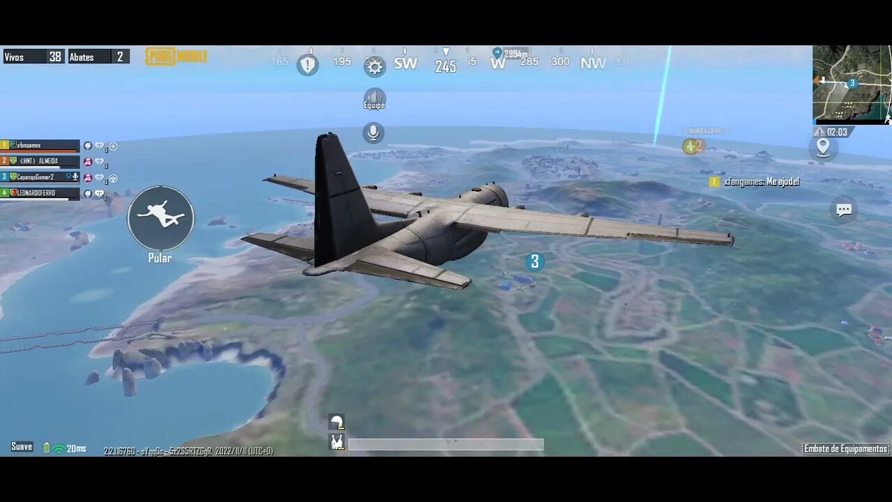 Jogando PUBG Mobile em algumas plays tops com meu amigos.(1)